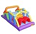 BESTPARTY Inflatable Obstacle Course Bounce House Castle with Large Slides Bounce Area and Obstacles Inflatable Bouncer House Jumper with Blower