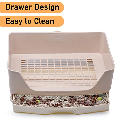 CALPALMY Large Rabbit Litter Box with 4 Bonus Ultra Absorbent Pet