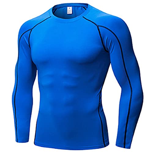 Men's Compression Shirt Long Sleeve Running Workout Athletic Gym Shirts  Cool Dry Sports Baselayers Tshirt Top