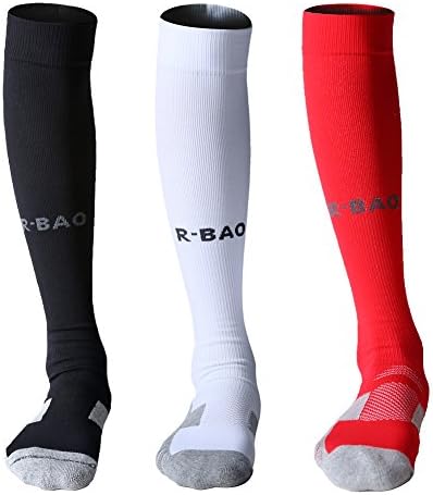 Football socks for men women long Running Sports Compression Sock thick boys Cushioned Support Socks Knee High Breathable Soccer Hockey Tube tranning Socks multipack