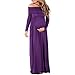 Mother Bee Maternity Off Shoulder Cowl Neck Maternity Dress for Baby Shower or Casual Wear Eggplant