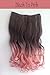 X&Y ANGEL- New Two Tone One Piece Long Curl/curly/wavy Synthetic Thick Hair Extensions Clip-on Hairpieces 16 Colors (dark purple to rose red)