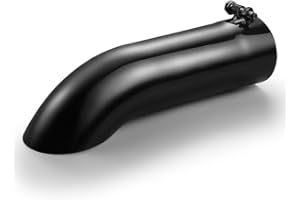 Autarboor 2.5 Inch Turn Down Exhaust Tip, 2.5" Inlet 2.5" Outlet 9" Overall Length Stainless Steel Chrome-Plated Turn Down Exhaust Pipe,Bolt On,Chrome Black