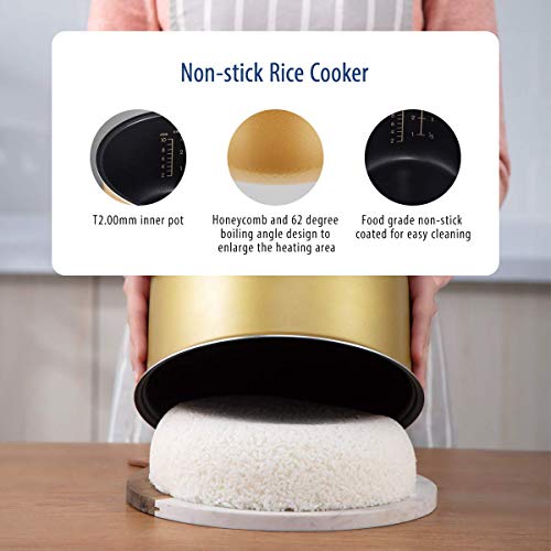 COMFEE' MB-FS5077 Japanese, Professional 17-in-1 Multi Cooker, Rice Warmer with Food Steamer, Stainless Steel Inner Pot, 5L 20 Cups, (Renewed)