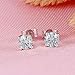 10K White Gold Post 1CTW 5MM Lab Grown Moissanite Stud Earrings Platinum Plated Silver Push Back for Women