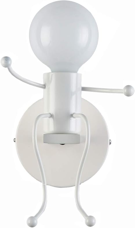 Southpo Mini Wall Light Fixture Creative Little People Wall Lamps Bedroom Modern Decoration Head Metal Led Bedside Lamp Children Cartoon Wall Sconces Lighting Indoor 1 E26 Max 40w White Single Amazon Com amazon com