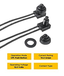 AOCISKA 2PCS Black Push Button Switch,12V