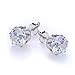 Areke Unisex Stainless Steel Stud Earrings - Mens Womens Round Cubic Zirconia Earring - 6 Pairs