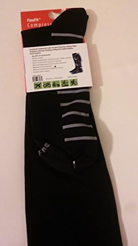 FineFit Compression Socks - Ligjt Graduated Compression (L/XL, Black)