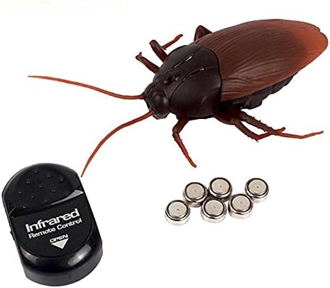 Weirui Remote Control Realistic Fake Cockroach RC Prank Toys Insects Joke Scary Trick (1 0 Cockroach)