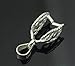 2pcs Adabele Authentic 925 Sterling Silver Hypoallergenic Leaf-Shaped Pendant Pinch Bail Jewelry Findings 17mm 2 Prong Clip Connector for Jewelry Making SS125-1