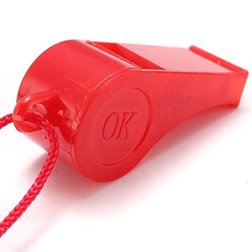 Tcplyn 2PCS Plastic Whistle with Lanyard Universal Coaches Referee Whistles Kids Toy Whistle for Sports Training Use Random Color