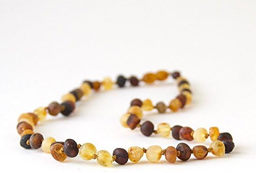 Hippie Hoopla Raw Baltic Amber 16" CHOKER Necklace for Adults - Multi-colored