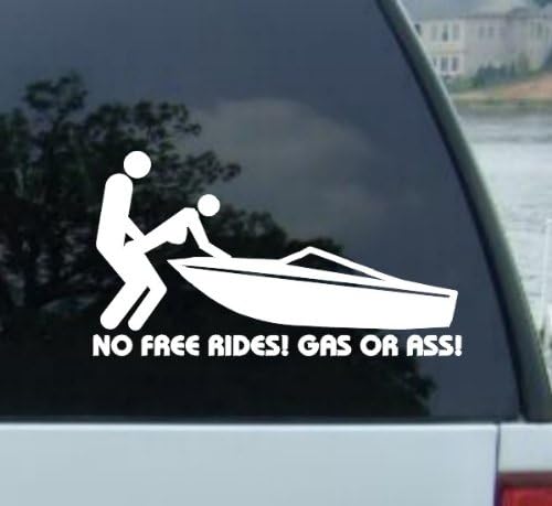 8" NO FREE RIDES decal for Speedboat Speed Boat Jet Ski Cigarette Cafe Racer Decal