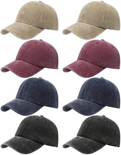 5 Pieces Vintage Washed Plain Baseball Cap Distressed Dad  display picture 3