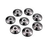 8Pcs Black Speaker Spikes Pads Floor Protector 5x25mm 24K Nickel Plated Isolation Stand Foot Cone Base for Audio Turntable Speaker CD AMP