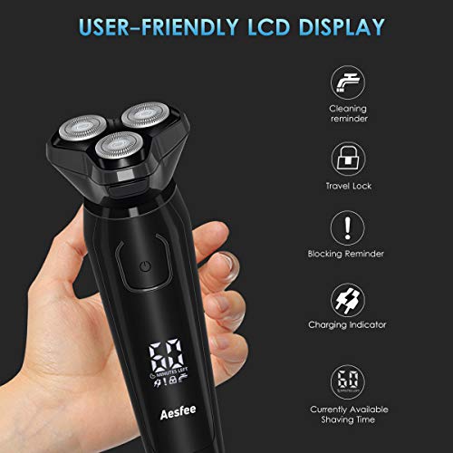 Afeitadora-Elctrica-Rotativa-Uso-en-Hmedo-y-Seco-para-Hombre-Mquina-de-Afeitar-Elctrica-USB-Recargable-con-Display-Digital-Bloqueo-de-Viaje-Inteligente