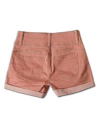 Pantalones cortos de mezclilla con puño enrollable para dama