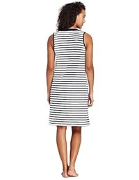 Vestido sin mangas de algodón sin mangas Lands 'End para dama Vestido estampado