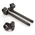 Rzmmotor 51mm 7/8" Motorcycle Aluminum CNC Riser Fork Tube Clip On Handlebar Replaceable Compatible with Universal Bike Cafe Racer