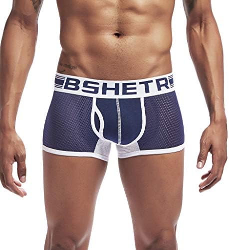 Doad Mens underwear Men's Sexy Low Waist Cotton Pants Patchwork Breathable Mesh Briefs for Men