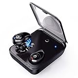 Upgraded Wireless Earbuds, Magnetic Bluetooth 5.0 Stereo Sound Earphones, Bluetooth Earbuds, Dual Built-in Mic Auto Pairing Headphones, 2000mAh Charging Case as Power Bank, for Most Bluetooth Devices