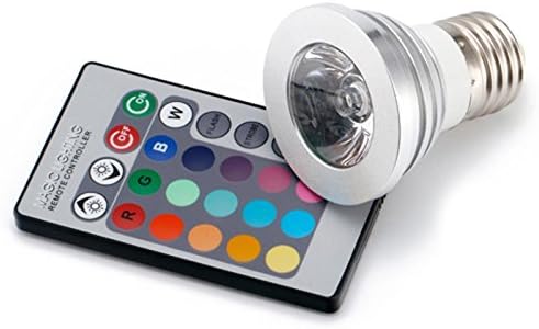 1pcs E27/E26 Standard Screw Base 16 Colors Changing Dimmable 3W RGB LED Light Bulb with IR Remote Control(with memory function)