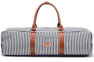 Brooke & Jess Designs Cute, Trendy, Modern Striped Gym Yoga Mat Tote Bag for Women - Workout Tote That Carries Mat - Fitness Tote Bag for Women (Gym Tote Bag, Navy Striped Mat Bag)