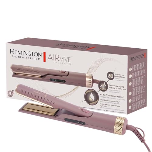 Remington AIRvive™ Airstyler [2-in-1 Glätteisen: Nass-& Trockenanwendung] Ionic Air-Technologie für geschmeidig glatte & wellige Styling-Ergebnisse (Anti-Frizz-Mikrowirkstoffe, LED-Display) AS8930