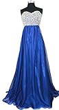 Meier Women's Strapless Beaded Bridesmaid Chiffon A-Line Gown in Royal 10