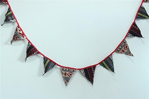 LifeGlow Crafts 3M / 9.8 Feet Festive Pennant Flags Banner Bunting Garland Cotton Fabric Bunting Wedding Party Decor Baby Shower Decor, Made of Cotton, No Noice Bother(Red Series)