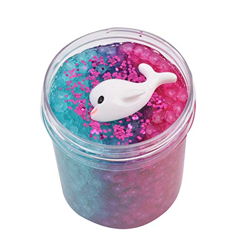 Onegirl 120ml Beautiful Dolphin Mixing Slime Simulation Rice Grain Colorful Crystal Mud DIY Educational Toy Scented Clay Stress Relief Kids Decompression Toys (A) - Thumbnail 4