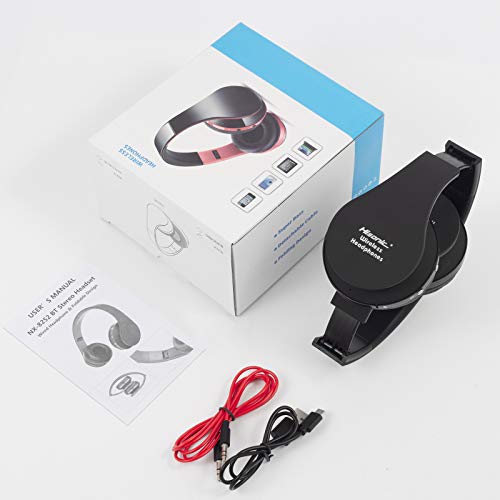 Bluetooth Headphones Wireless, yusonic Foldable Wireless and Wired Stereo Headset Built in Mic for Cell Phones, TV, PC. (Black)