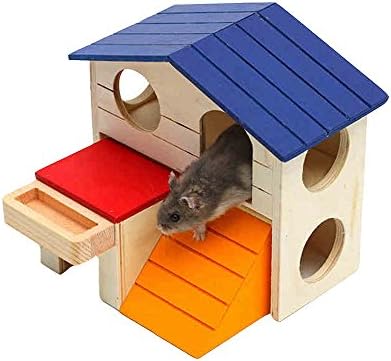 Cute Adorable Brown Blue Red Yellow Hamster Rat Guinea Pig Home - Excellent for Putting Inside the Cage - Decorate and Personalize Your Pet's House With This Lovely Accessory By PetsMostHome