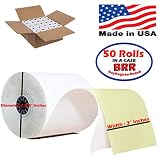 3 x 90' 2-Ply White/Canary Carbonless Kitchen Paper 50 Rolls Made in USA from BuyRegisterRolls