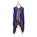 PASKMLNA Border Pattern Double Layered Reversible Woven Pashmina (003-20royal blue)