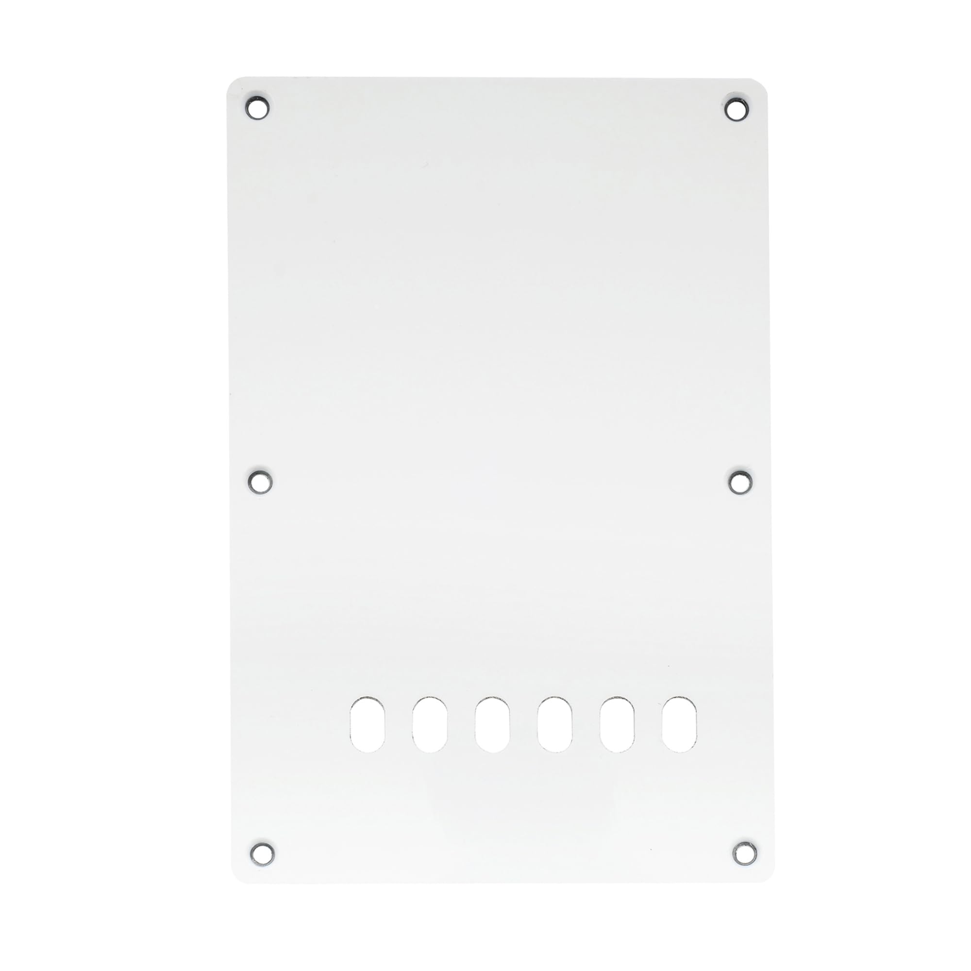 Musiclily 6 Hole ST Back Plate Tremolo Cavity Cover for China Squier Electric Guitar, 3Ply White