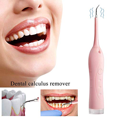 Electric Dental Calculus Plaque Remover Tool Kit, High-Frequency Vibration Tartar Scraper Remover for Dental Calculus, Tooth Stains, Plaque Removal, 3 Adjustable Modes (Pink)