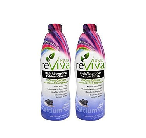 Liquid ReViva Calcium 1000mg Smooth Blueberry - 2 pk. by ReViva