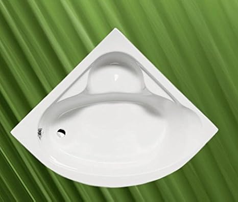 Eckbadewanne NILA 120x120x41cm, weiß, mit Styroporträger und Ablaufgarnitur/Sifon
