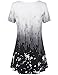 Lotusmile Shirts for Women, Womens V Neck Short Sleeve Ombre Printed A Line Knitting T Shirt Top XL Black