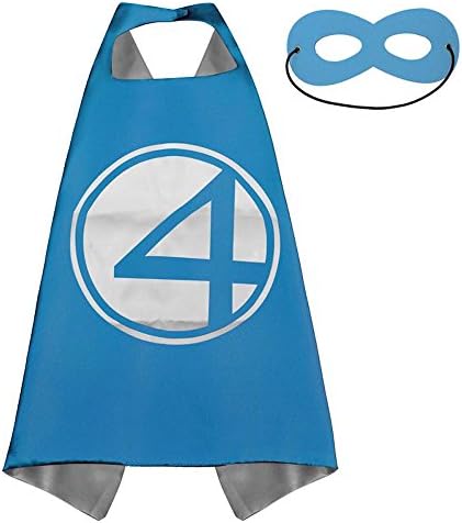 Over 35+ Styles Superhero Halloween Party Cape and Mask Set for Kids (Fantastic 4)