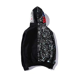 EXXE&OYYO Men's Shark Hoodie,Cotton Material Shark