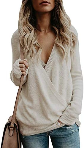 Cassiecy Womens Christmas Jumper Long Sleeve Xmas Reindeer Snowflakes Knitted Pullover Sweater