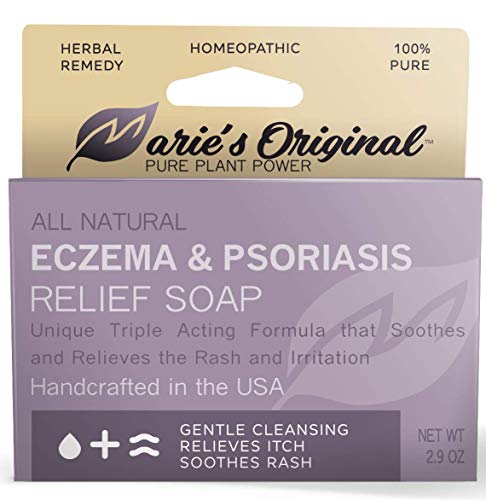 Marie's Original Eczema Face Soap Body Wash Bar - All Natural Psoriasis, Dermatitis Treatment for Dry Itchy Flaky Skin Relief - Gentle Detoxifying, Healing, Anti-Itch, Cleansing Skincare Remedy