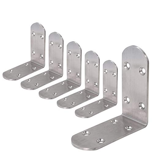 WEBI L Brackets Corner Bracket, Stainless Steel Corner Brace 6 Packs