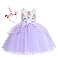 Kokowaii Fancy Girls Unicorn Pageant Party Dress Tutu Costume