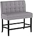 Christopher Knight Home Kenan Fabric Barstool Bench, Light Grey