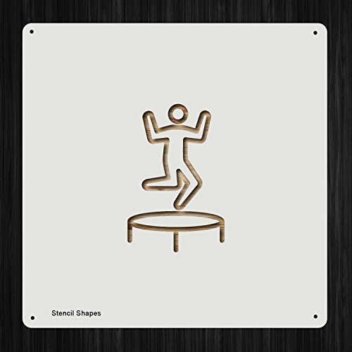 Trampoline Springs Jumping Man Sport Plastic Mylar Stencil for Painting, Walls and Crafts, Item 947119
