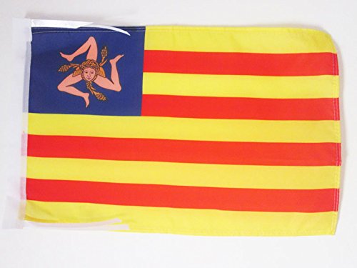 Bandiera Sicilia Indipendentista 45x30cm Con Cordicelle - Bandierina Nazionalista Siciliana Per Interni/Esterni - AZ FLAG